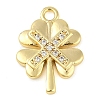 Cross Theme Real 18K Gold Plated Brass Micro Pave Clear Cubic Zirconia Pendants KK-L219-06G-01-1