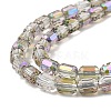 Electroplate Transparent Glass Beads Strands GLAA-C029-02A-06-3