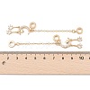 Rack Plating Moon & Star Brass Clear Cubic Zirconia European Safety Chains KK-F879-24G-3