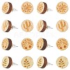 SUNNYCLUE 8 Pairs 4 style Natural Wood Flat Round Stud Earrings EJEW-SC0001-47-1