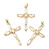 Rack Plating Brass Micro Pave Cubic Zirconia Pendants X-KK-A185-36G-1