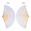 Wood & Bamboo Fans AJEW-WH0070-01-4