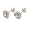 Flat Round Brass Micro Pave Clear Cubic Zirconia Cartilage Earrings EJEW-L289-02P-04-1