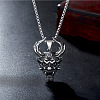 Titanium Steel Evil Skull Pendant Necklace SKUL-PW0001-134-3