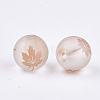 Autumn Theme Electroplate Transparent Glass Beads EGLA-S178-01H-2