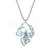 Alloy Enamel Luminous Halloween Spider Pendant Box Chain Necklaces for Women Men PW-WGC2D8E-01-1