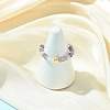 Natural Mixed Gemstone Beads Finger Rings RJEW-JR01074-2