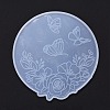 Flat Round with Flower & Butterfly Cup Mat Silicone Molds LS-DIY-M034-29-2
