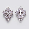 Brass Micro Pave Cubic Zirconia Links ZIRC-E144-12-2