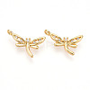 Brass Micro Pave Cubic Zirconia Charms KK-N261-74G-1