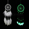 Luminous Woven Net/Web with Feather Wind Chimes LUMI-PW0004-036B-1