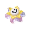 Glass Seed Beaded Sunflower Pendants PALLOY-MZ01014-01-3