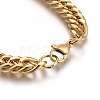 Ion Plating(IP) 304 Stainless Steel Cuban Link Chain Bracelets BJEW-L637-01A-G-3