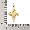 Rack Plating Brass Micro Pave Cubic Zirconia Pendants with Shell KK-A190-03G-3