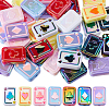 35Pcs 7 Colors UV Plating Rainbow Iridescent Acrylic Enamel Beads SACR-DC0001-20-1