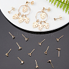 CREATCABIN 60Pcs Brass Cubic Zirconia Stud Earring Findings KK-CN0001-43-4