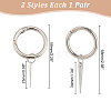 4Pcs 2 Styles Cone Spike Alloy Shoe Charms HJEW-AB00730-2