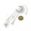 Wire Wrapped Iron Moon Pendant Decorations HJEW-JM01260-2