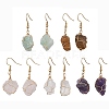 Natural Mixed Gemstone & 304 Stainless Steel Dangle Earrings for Women EJEW-JE06237-1