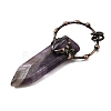 Natural Amethyst Sword Shape Big Pendants G-Q350-07I-2