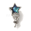 Star Brass Paua Shell Cup Pearl Peg Bails Pin Pendants KK-K389-144P-1