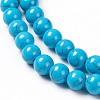 Synthetic Turquoise Beads Strands G-E525-4mm-01-3