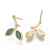 Brass Enamel Stud Earring Findings KK-T050-63G-NF-2