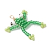 Glass Seed Beaded Frog Pendants PALLOY-MZ00990-3