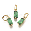 Brass Micro Pave Cubic Zirconia Charms ZIRC-F111-03G-07-1