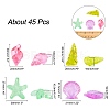 45Pcs 2 Style Transparent Acrylic Beads TACR-AR0001-03-2