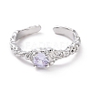 Cubic Zirconia Open Cuff Ring LS-RJEW-D119-10P-2