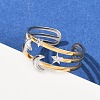 304 Stainless Steel Double Color Cuff Rings RJEW-S635-01GP-21-1
