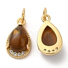 Natural Tiger Eye Teardrop Charms G-A034-01G-03-2