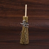 Mini Witch Wiccan Altar Broom with Alloy Charms PW-WGDD577-01-1