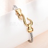 Duo Tone 304 Stainless Steel Twisted Rope Cuff Bangles with S Clasps for Women SA-CBA2192-02GP-1