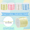 4 Rolls 4 Colors Nylon Satin Rattail Cords NWIR-SC0001-20B-2