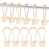 12Pcs Butterfly Acrylic with Iron Shower Curtain Rings for Bathroom HJEW-NB00292-1