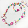 Plastic & Wood Beaded Necklaces & Beaded Bracelets Sets WG31E53-08-1
