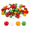 200Pcs 4 Colors Painted Natural Wood Beads WOOD-SZ0001-06-11