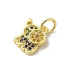 Real 18K Gold Plated Brass Pave Cubic Zirconia Pendants KK-M283-02G-02-2