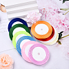 10 Rolls 10 Colors Single Face Satin Ribbon SRIB-YW0001-01-4