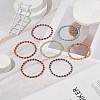 7Pcs 7 Style Natural & Synthetic Mixed Stone Stretch Bracelets Set with Brass Beaded BJEW-JB08772-3