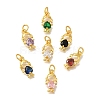 Rack Plating Brass Micro Pave Cubic Zirconia Charms KK-I716-25G-1