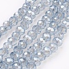 Electroplate Glass Beads Strands X-GLAA-K027-PL-A02-1