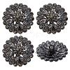 4Pcs 1-Hole Alloy Glass Shank Buttons FIND-DR0002-01B-1
