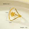 Preserved Flowers 304 Stainless Steel and Epoxy Resin Open Cuff Rings for Women FS-WGCF311-02-1