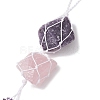 Nuggets Raw Natural Amethyst & Rose Quartz Pouch Pendant Decorations HJEW-JM01926-01-4