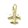 Brass Micro Pave Claer Cubic Zirconia Charms KK-H475-41G-1