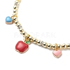 Heart & Cherry & Grape & Apple Enamel Fruit Charms Necklace NJEW-JN03964-4