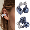 2Pcs Alloy Micro Pave Cubic Zirconia Bowknot Clip AJEW-CP0010-55-8